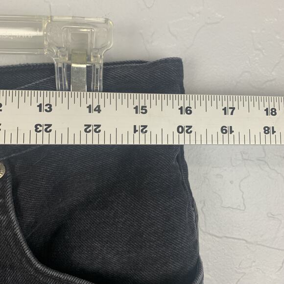 AGOLDE Harley Jean Pants Womens 30 Black Recycled Leather Panel High Rise USA - Picture 8 of 10